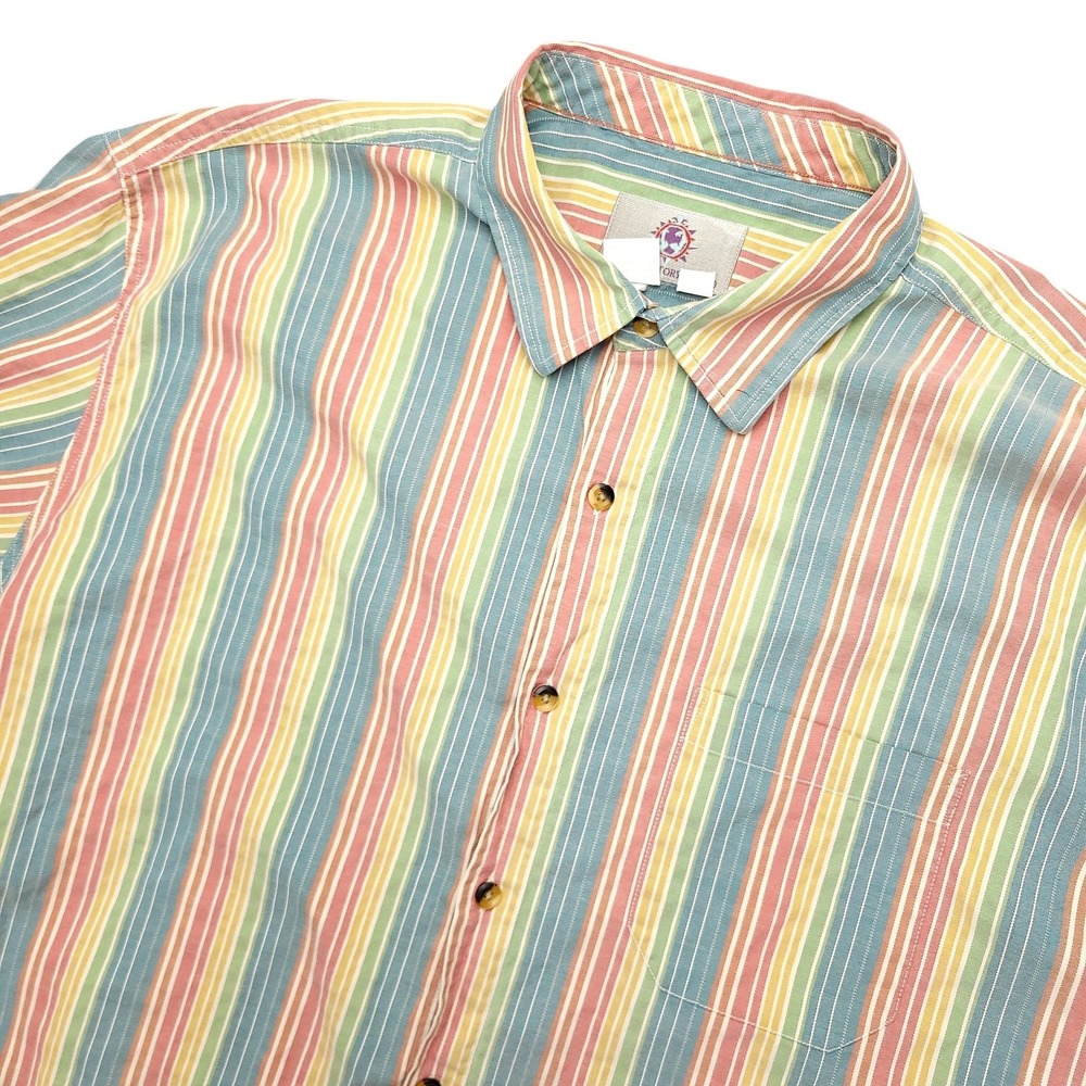 The Territory Ahead Shirt Mens 2XL Multicolor Stripe Short Sleeve Button Up